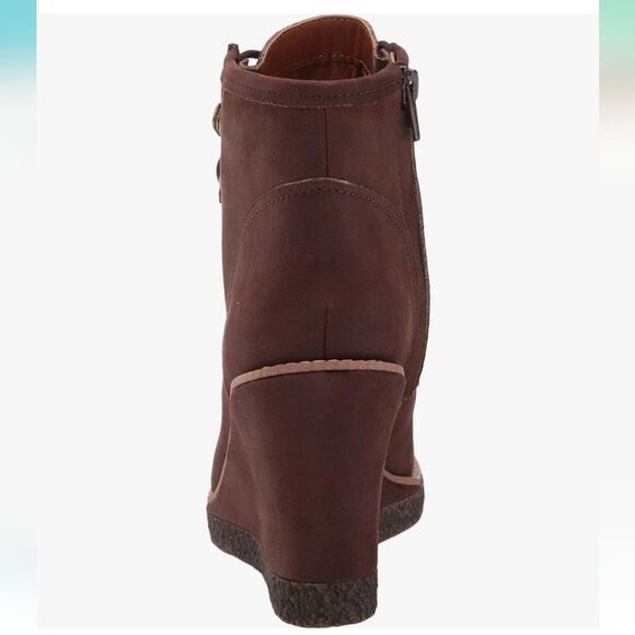 ZODIAC Women's Indy Ankle Boot SZ 7.5 Brown Wedge Lace Up NEW IN BOX - Picture 3 of 8